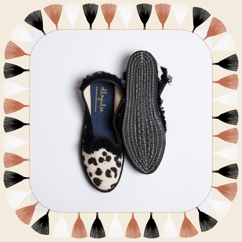 Allagiulia -Capsule Lamu- Friù Venezia Frangia CANVAS TIGROTTO NERO Online