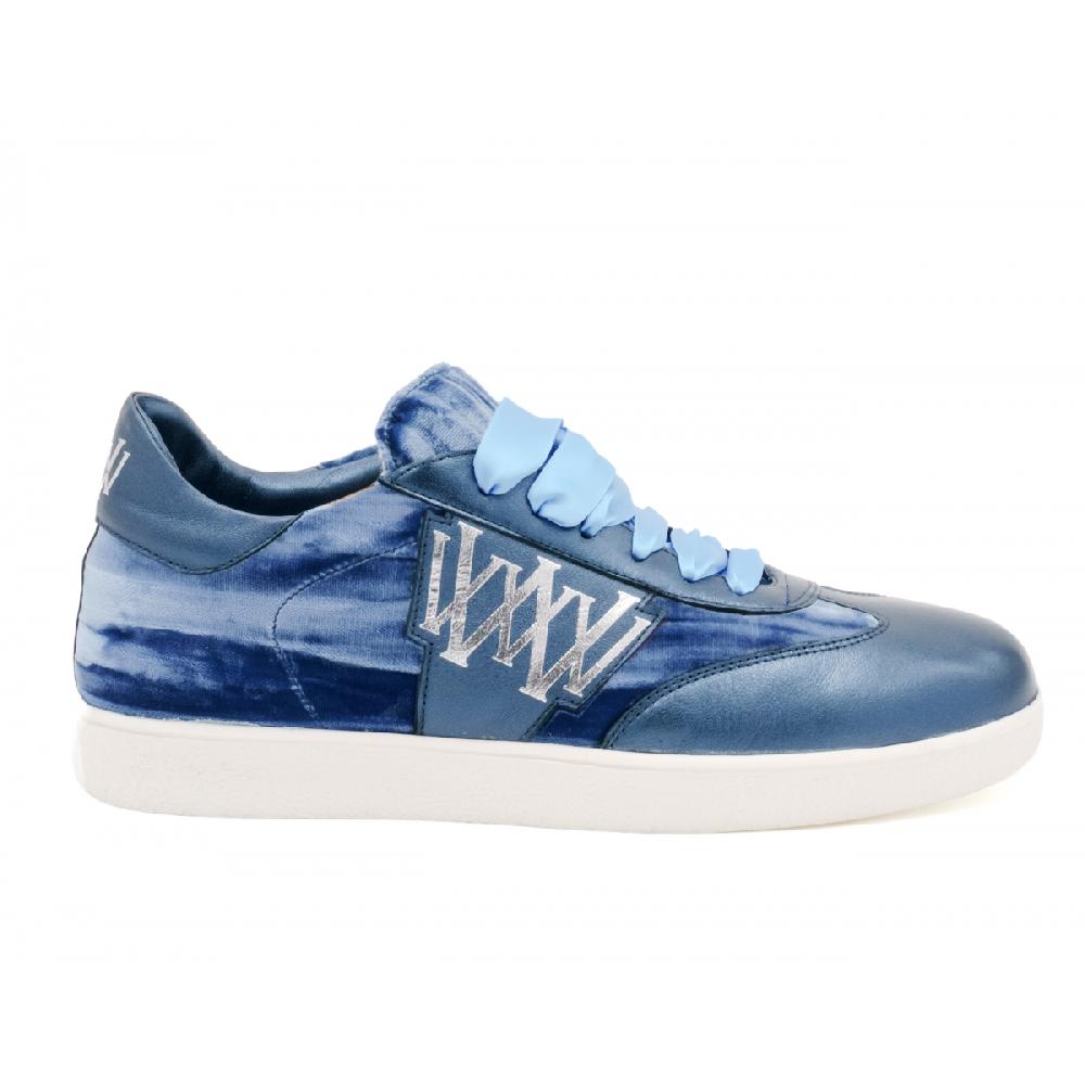 Amalfi by rangoni Sneakers Valetta velluto blu Italy