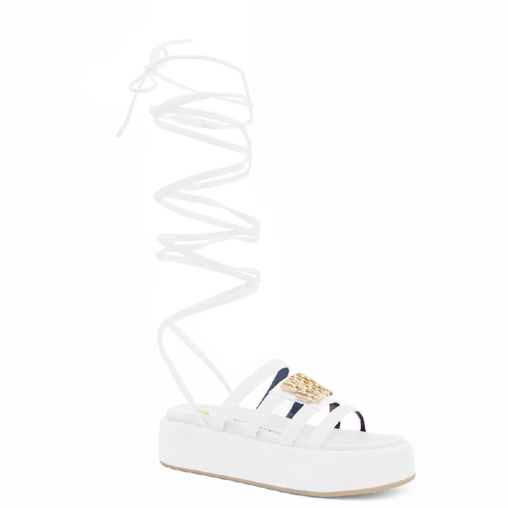 Amalfi by rangoni Sandalo allacciato Cannella bianco In Linea